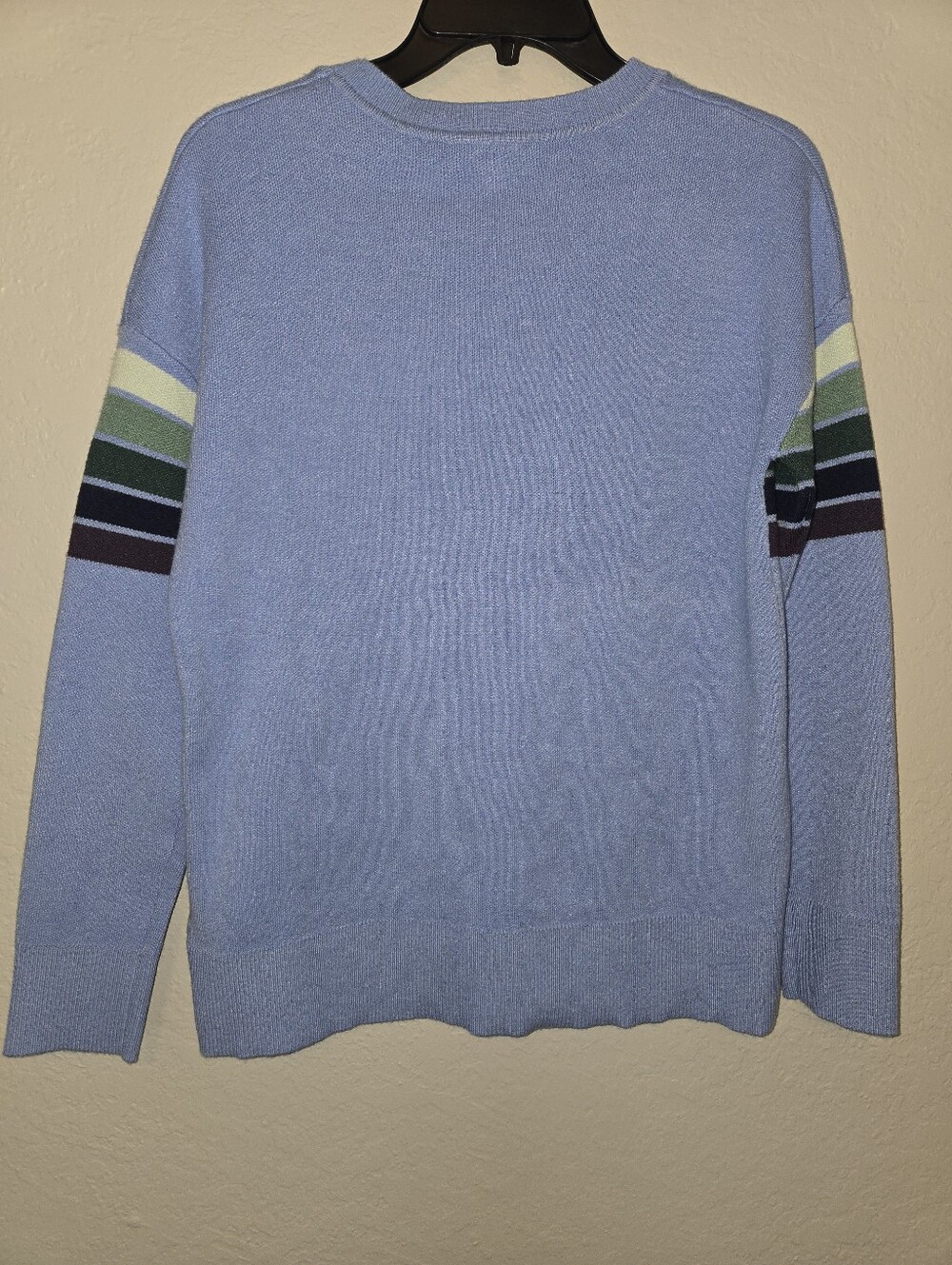 Kinesis Striped Scoop-Neck Sweater in Light Blue - Picture 3 of 7